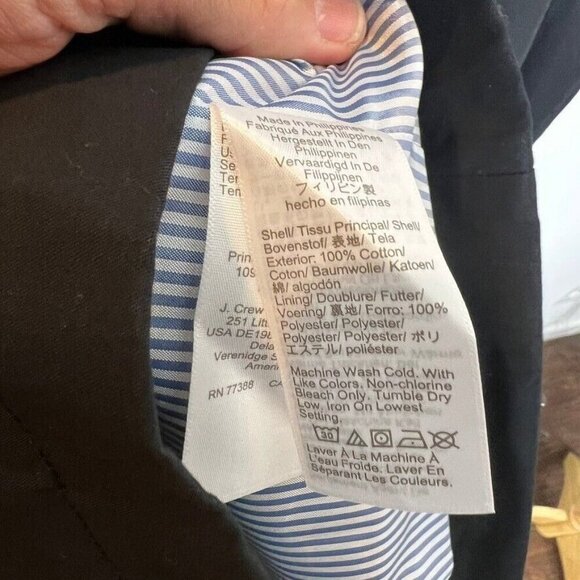 J.Crew $248 Trench Coat Black Size 24 BO622 - Picture 4 of 4